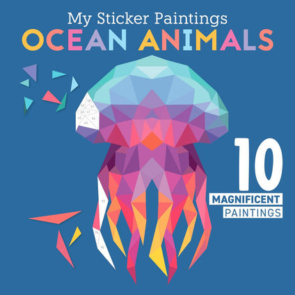 My Sticker Paintings: Ocean Animals: 10 Magnificent Paintings (Happy Fox Books) For Kids 6-10 - Jellyfish, Dolphins, Penguins, Sharks, and More, with 30 to 140 Removable, Reusable Stickers per Design