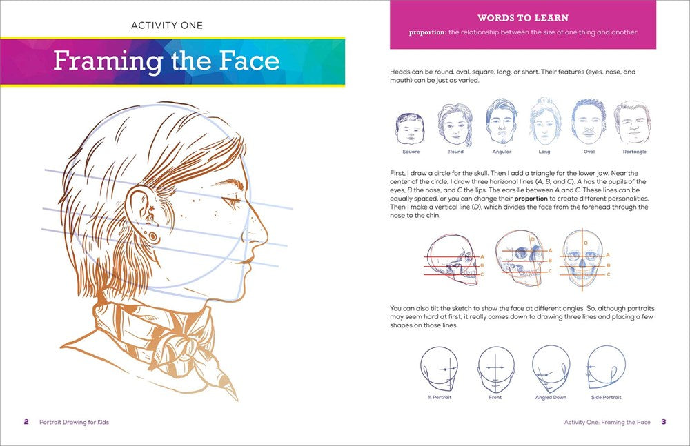 Portrait Drawing for Kids: A Step-by-Step Guide to Drawing Faces (Drawing Books for Kids Ages 9 to 12)