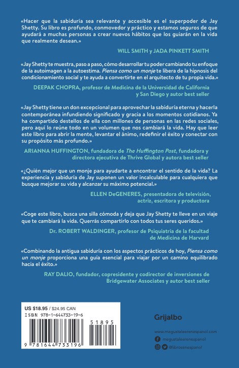 Piensa como un monje: Entrena tu mente para la paz interior y consigue una vida plena / Think Like a Monk: Train Your Mind for Peace and Purpose Every Day