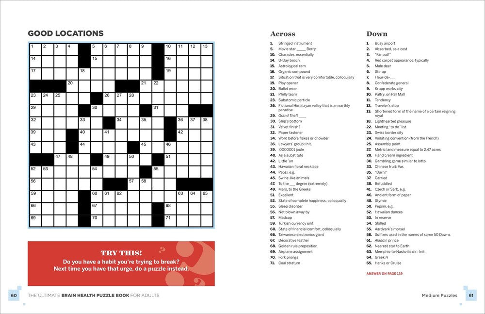 The Ultimate Brain Health Puzzle Book for Adults: Crosswords, Sudoku, Cryptograms, Word Searches, and More!