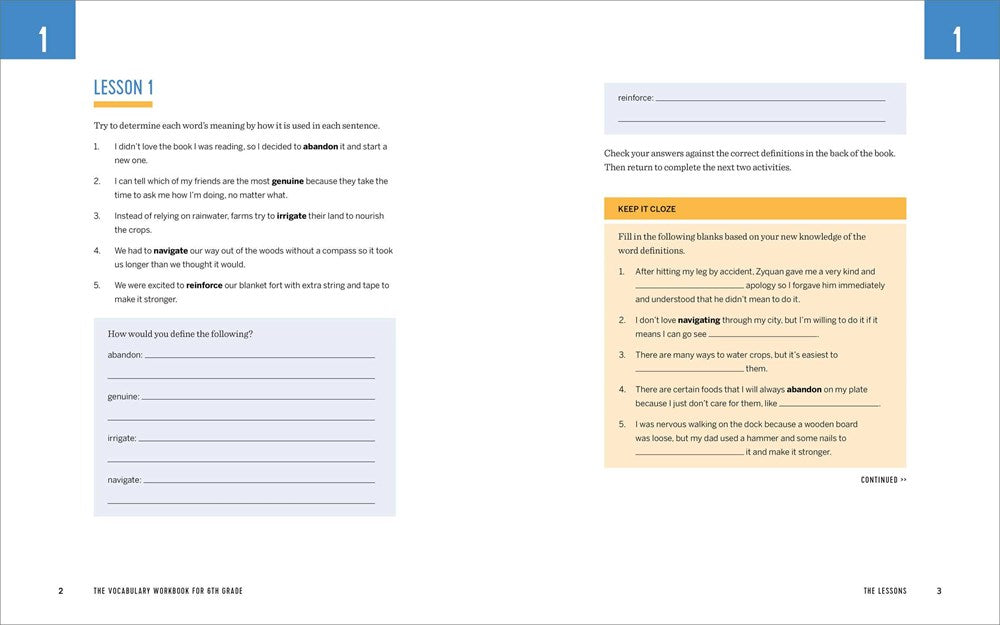 The Vocabulary Workbook for 6th Grade: Weekly Activities to Boost Your Word Power