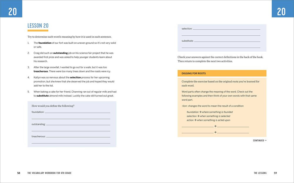 The Vocabulary Workbook for 6th Grade: Weekly Activities to Boost Your Word Power