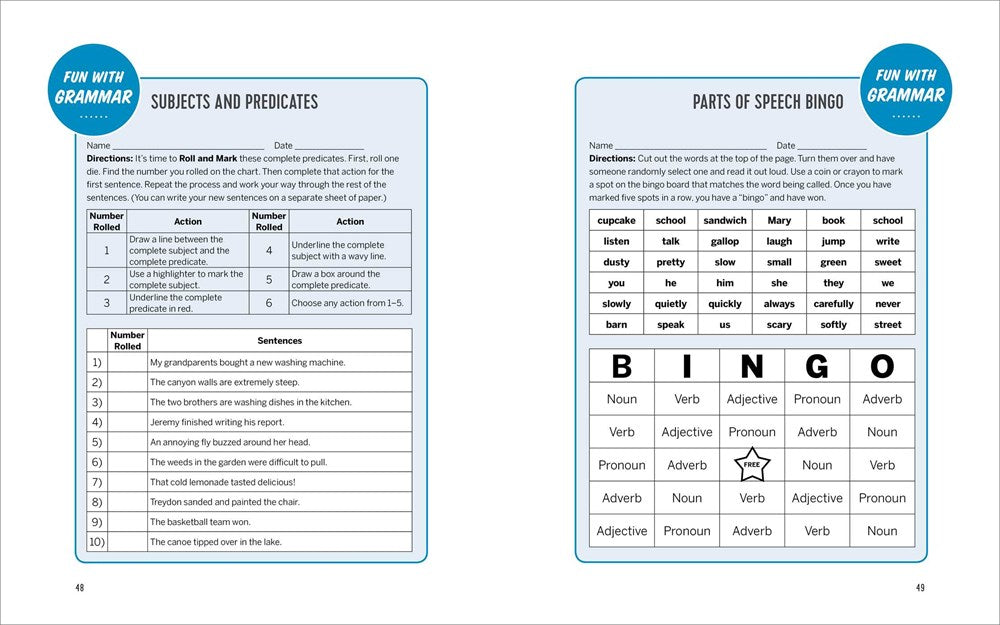 The English Grammar Workbook for Grades 3, 4, and 5