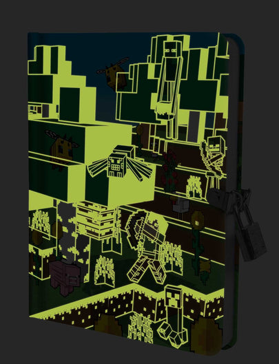 Minecraft: Mobs Glow-in-the-Dark Lock & Key Diary (Gaming)