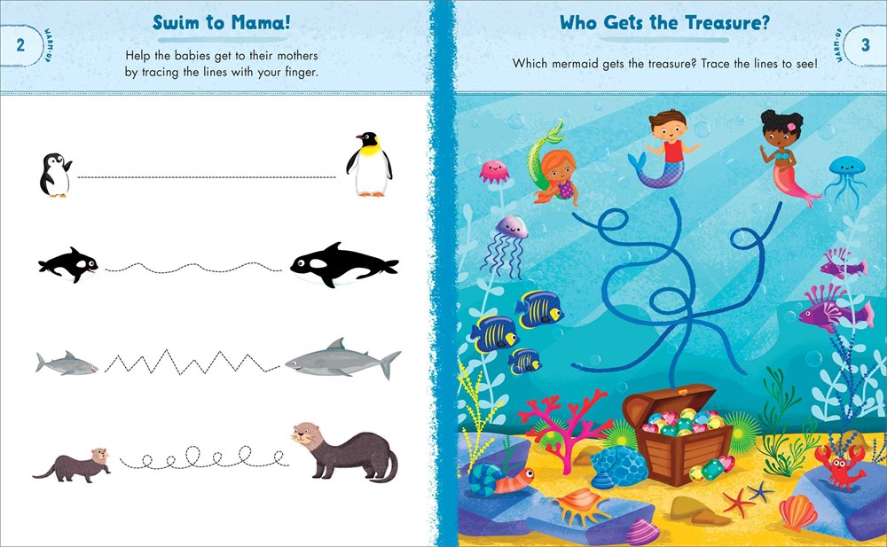 Preschool Activity Book Ocean Animals: 75 Games to Learn Letters, Numbers, Colors, and Shapes (School Skills Activity Books)