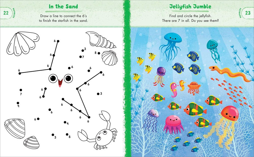 Preschool Activity Book Ocean Animals: 75 Games to Learn Letters, Numbers, Colors, and Shapes (School Skills Activity Books)