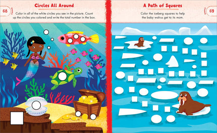Preschool Activity Book Ocean Animals: 75 Games to Learn Letters, Numbers, Colors, and Shapes (School Skills Activity Books)