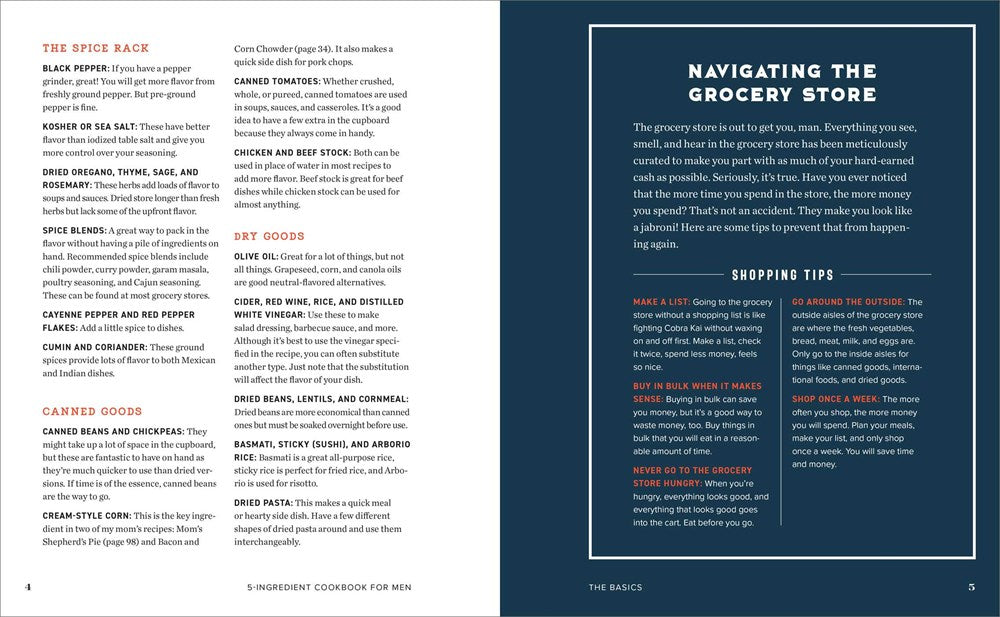 The 5-Ingredient Cookbook for Men: 115 Recipes for Men with Big Appetites and Little Time