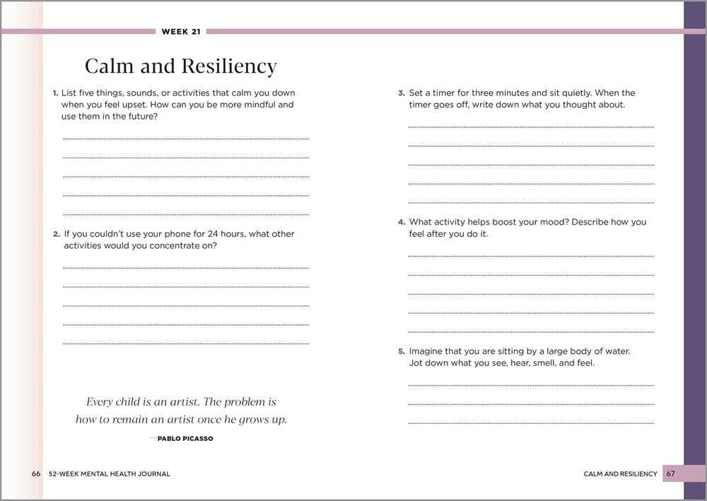 52-Week Mental Health Journal: Guided Prompts and Self-Reflection to Reduce Stress and Improve Well-Being