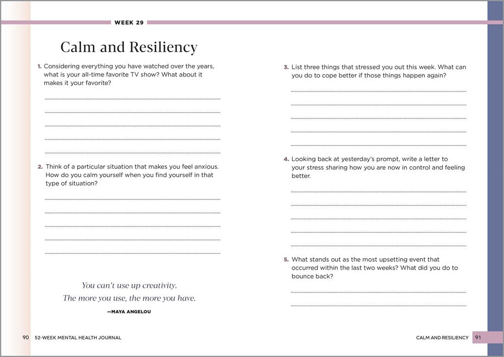 52-Week Mental Health Journal: Guided Prompts and Self-Reflection to Reduce Stress and Improve Well-Being