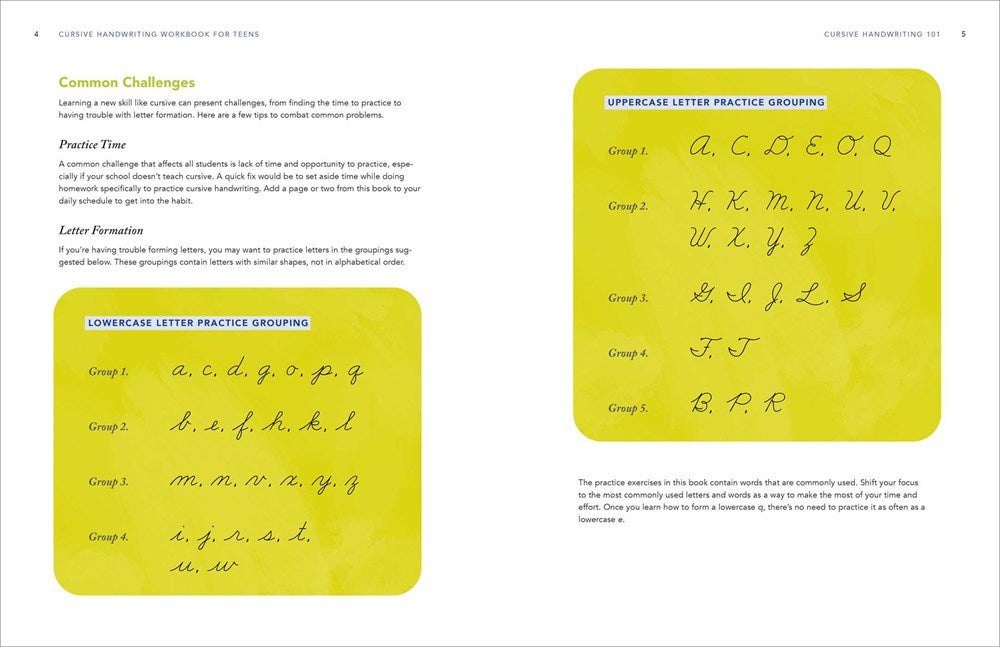 Cursive Handwriting Workbook for Teens: Exercises to Learn, Practice, and Improve