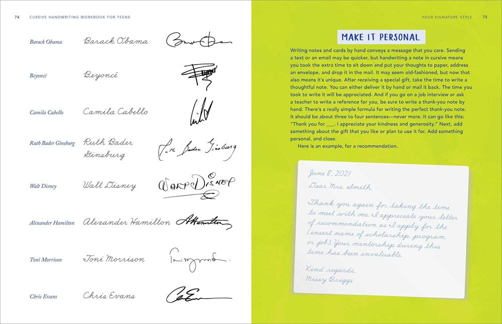 Cursive Handwriting Workbook for Teens: Exercises to Learn, Practice, and Improve