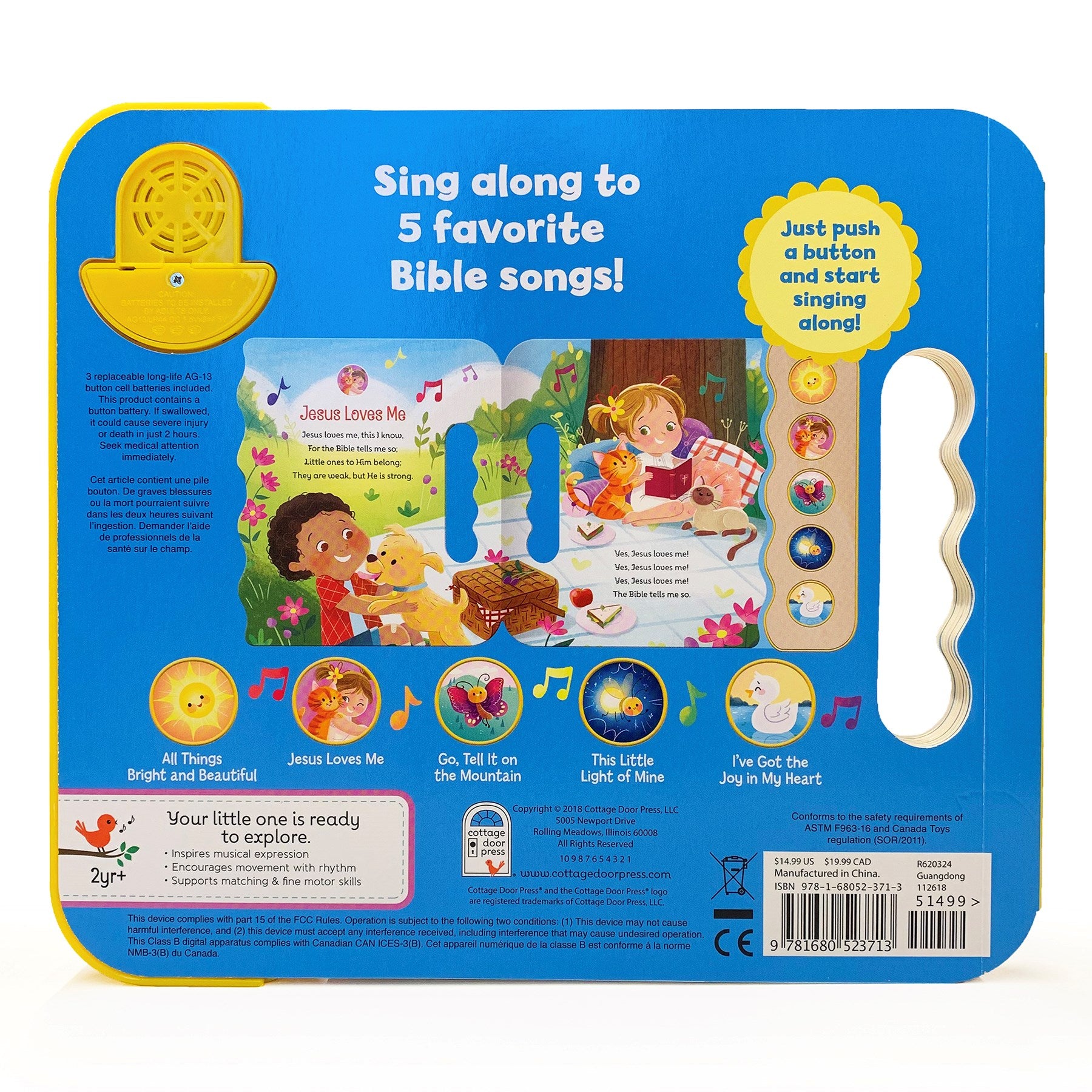 Jesus Loves Me 5-Button Songbook - Perfect Gift for Easter Baskets, Christmas, Birthdays, Baptisms, and More (Little Sunbeams)