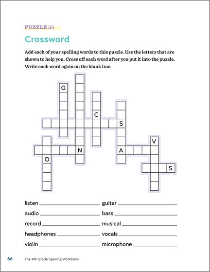 The 4th Grade Spelling Workbook: 95+ Games and Puzzles to Improve Spelling Skills