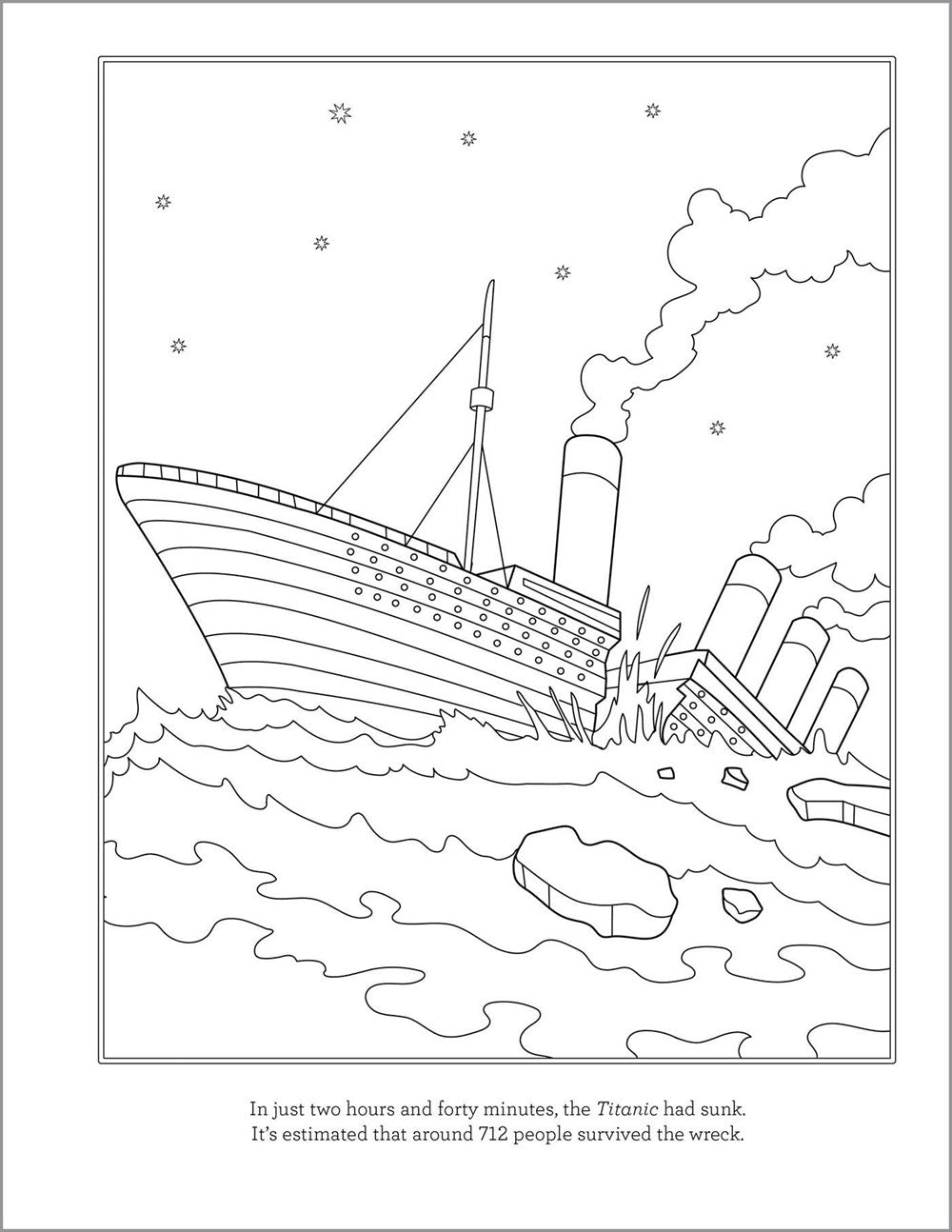 Titanic Coloring Book for Kids: 30 Coloring Activities to Learn About the Titanic