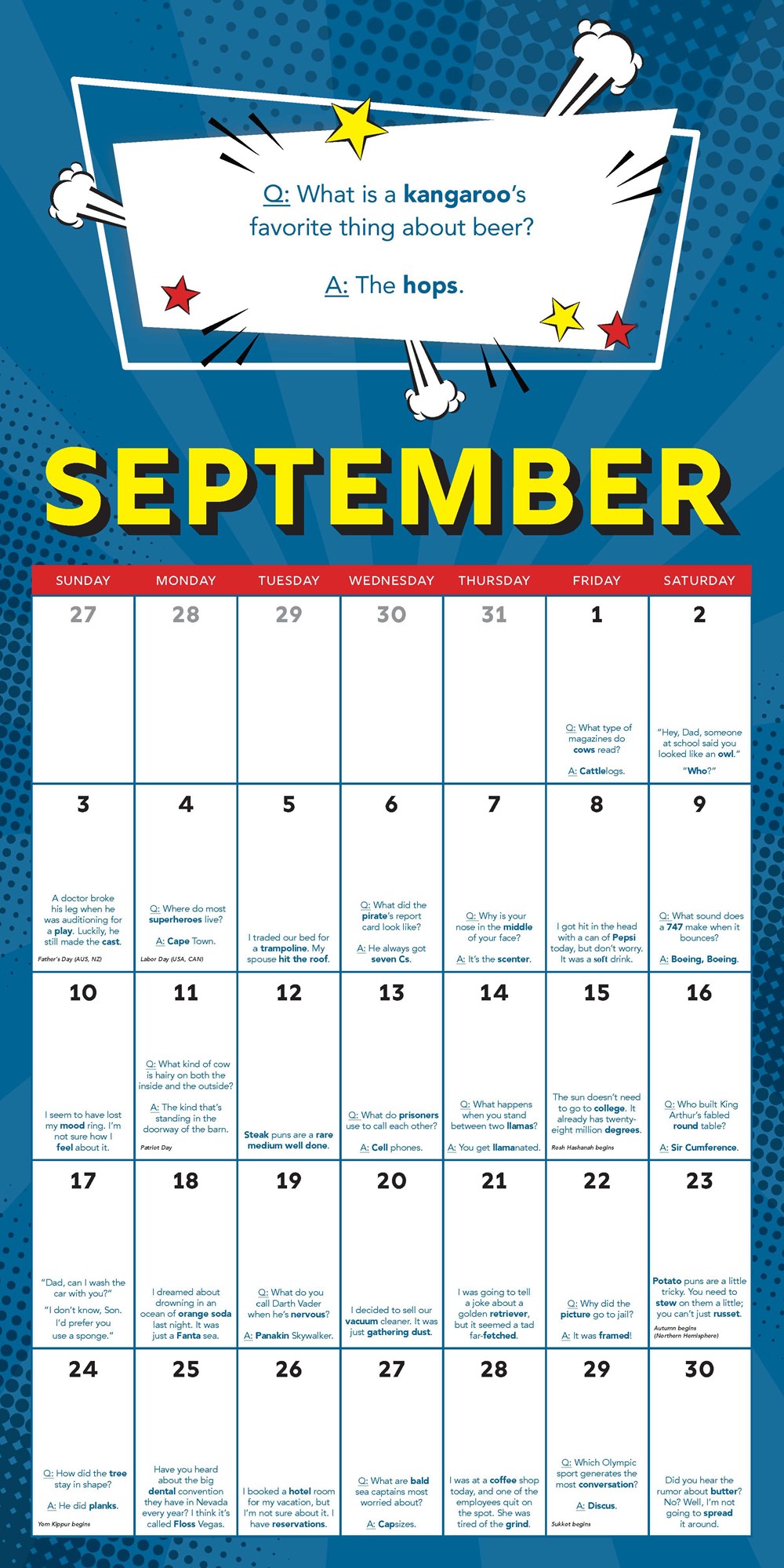 2023 Dad Jokes Wall Calendar