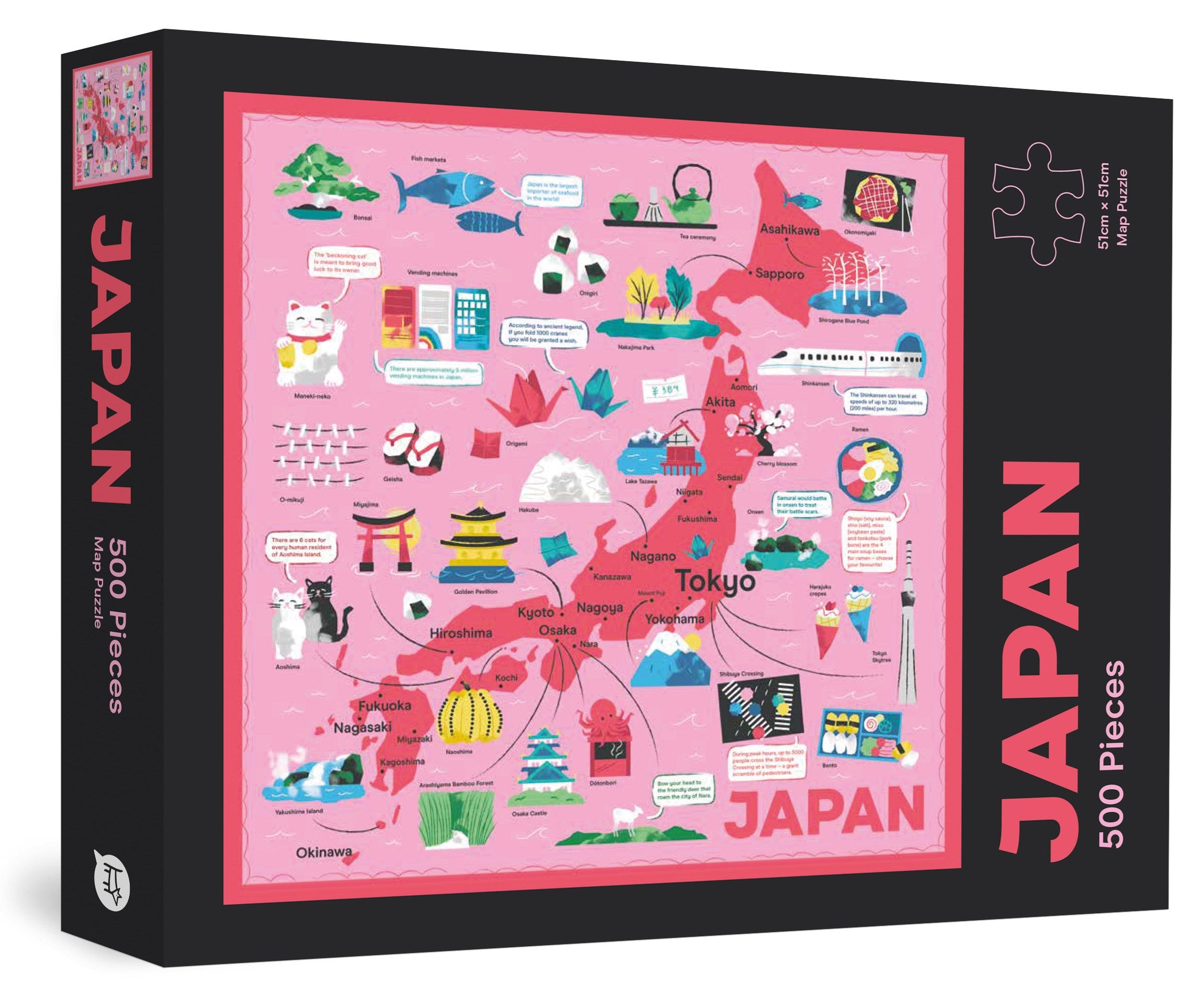 Japan Map 500 Piece Puzzle: 500-Piece Jigsaw Puzzle