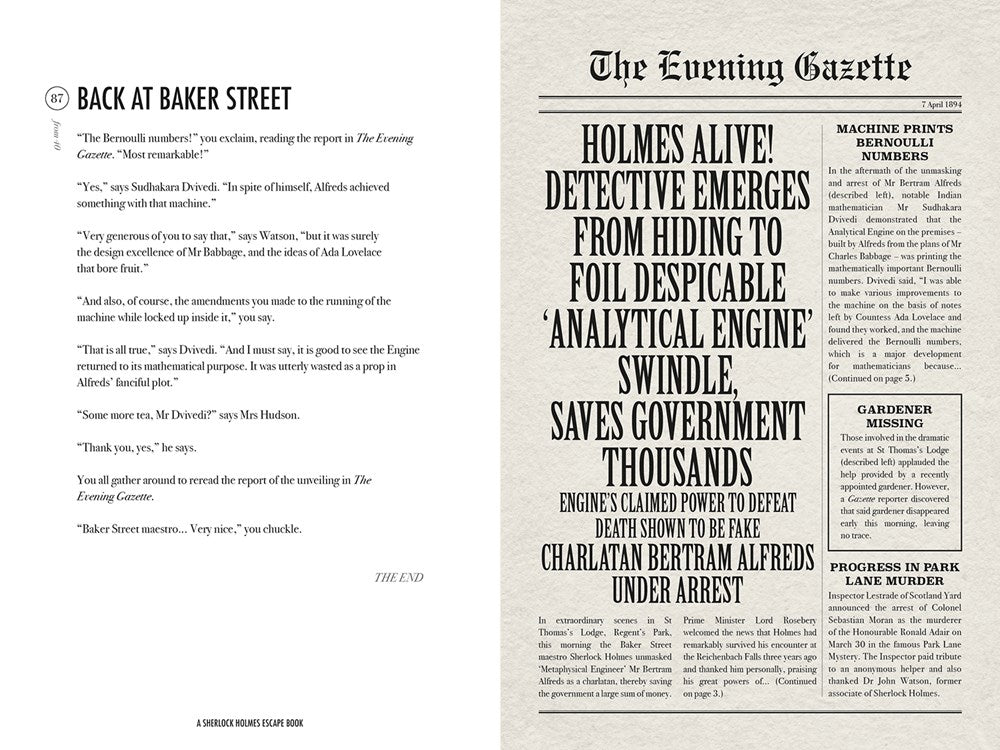 Sherlock Holmes Escape Book: Adventure of the Analytical Engine