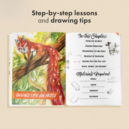 The Artist's Drawing Book: Learn How to Draw, Sketch, Shade, and More with Easy Lessons and Practice Pages