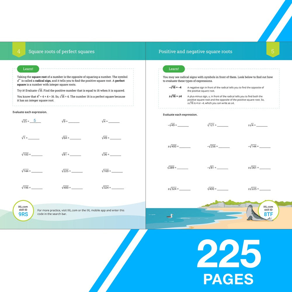 IXL The Ultimate Eighth Grade Math Workbook, Middle School Books for Kids Ages 13-14 Covering Geometry, Algebra, Mathematics Equations, Pythagorean Theorem, and More (IXL Ultimate Workbooks)