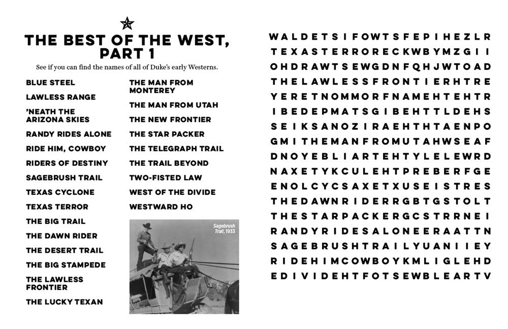 The John Wayne Word Search Book - The Westerns Large Print Edition