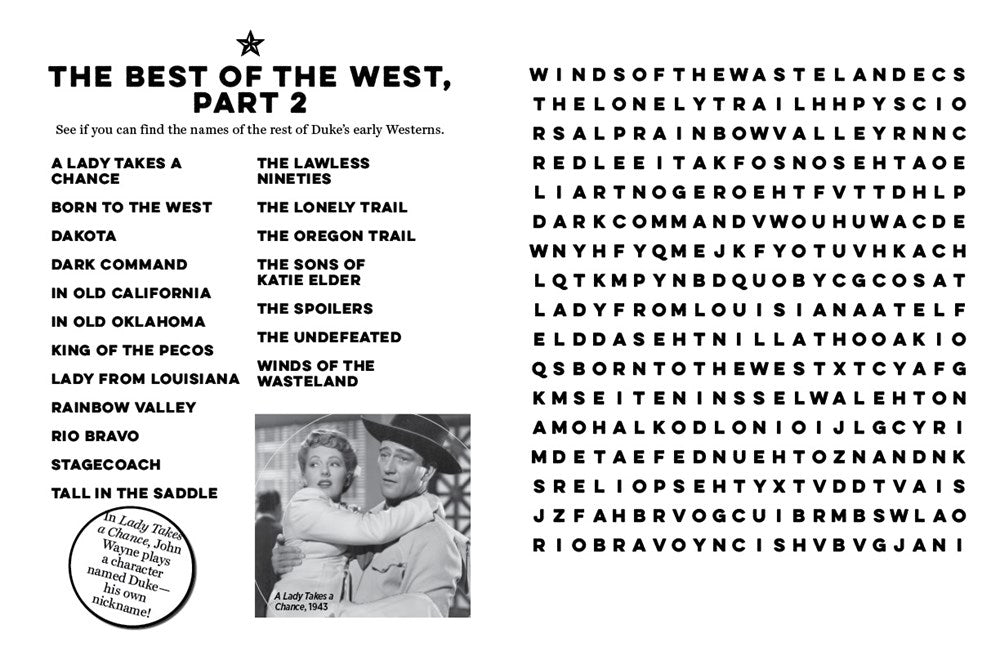 The John Wayne Word Search Book - The Westerns Large Print Edition