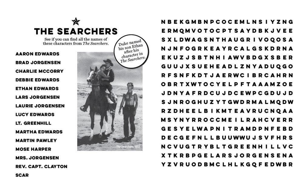 The John Wayne Word Search Book - The Westerns Large Print Edition