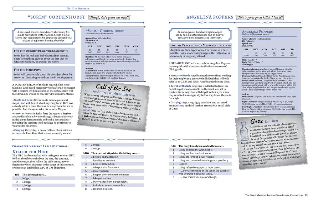 The Game Master's Book of Non-Player Characters: 500+ unique bartenders, brawlers, mages, merchants, royals, rogues, sages, sailors, warriors, weirdos ... RPG adventures (The Game Master Series)