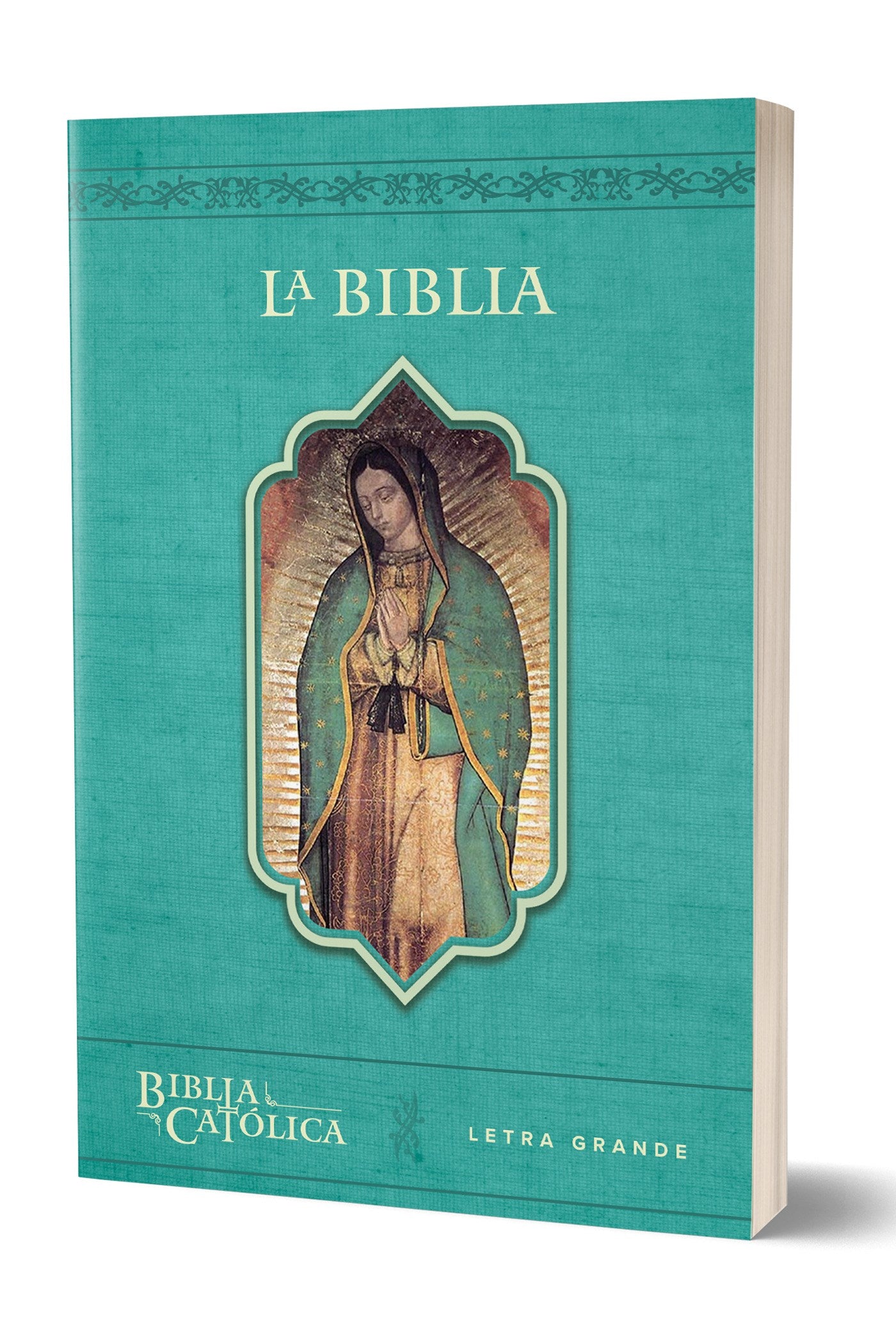 La Biblia Católica: Tamaño grande, Edición letra grande. Rústica, azul, con Virgen  (Large type / large print)