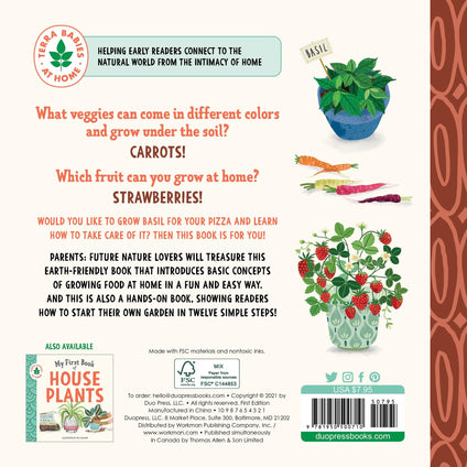 My First Book of Growing Food: Create Nature Lovers with This Earth-Friendly Book for Babies and Toddlers.