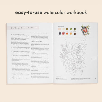 Watercolor Workbook: 25 Beginner Botanical Projects on Premium Watercolor Paper (Watercolor Workbook Series)