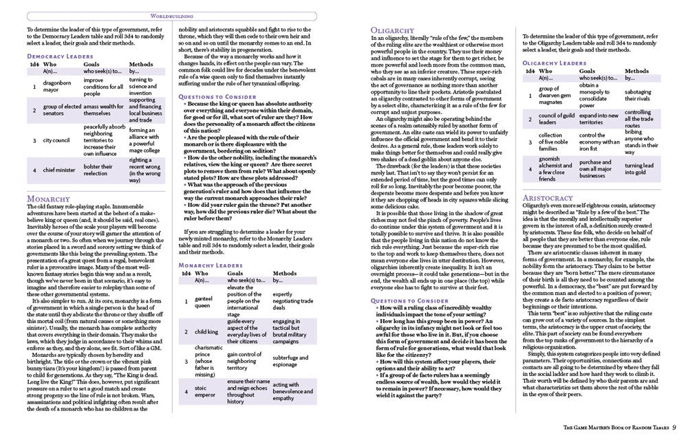 The Game Master's Book of Astonishing Random Tables: 300+ Unique Roll Tables to Enhance Your Worldbuilding, Storytelling, Locations, Magic and More ... RPG Adventures (The Game Master Series)