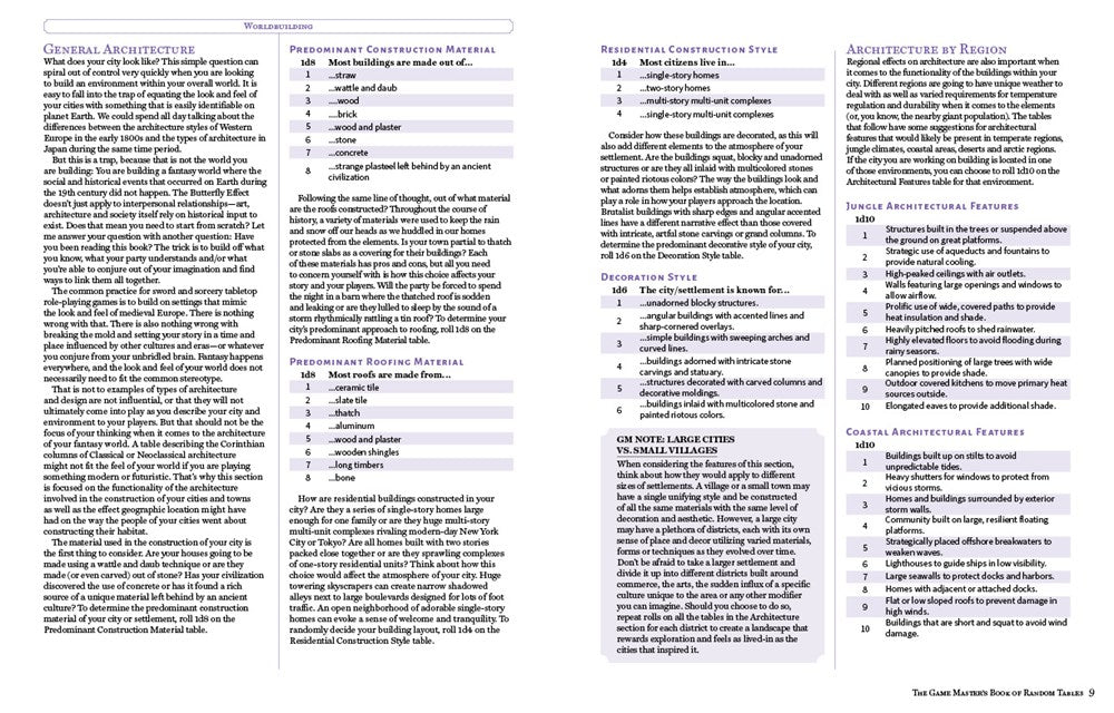The Game Master's Book of Astonishing Random Tables: 300+ Unique Roll Tables to Enhance Your Worldbuilding, Storytelling, Locations, Magic and More ... RPG Adventures (The Game Master Series)