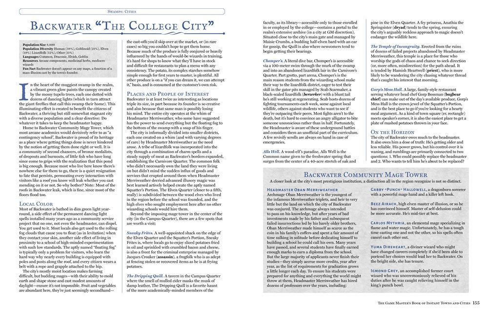 The Game Master's Book of Instant Towns and Cities: 160+ unique villages, towns, settlements and cities, ready-on-demand, plus random generators for ... RPG adventures (The Game Master Series)