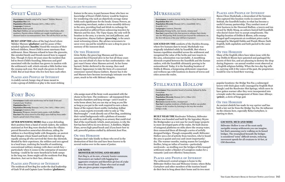 The Game Master's Book of Instant Towns and Cities: 160+ unique villages, towns, settlements and cities, ready-on-demand, plus random generators for ... RPG adventures (The Game Master Series)