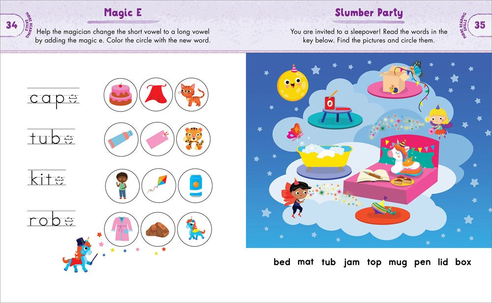 Kindergarten Activity Book Unicorns: 75 Games to Practice Early Reading, Writing, and Math Skills (School Skills Activity Books)