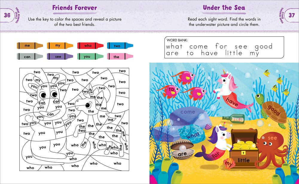Kindergarten Activity Book Unicorns: 75 Games to Practice Early Reading, Writing, and Math Skills (School Skills Activity Books)
