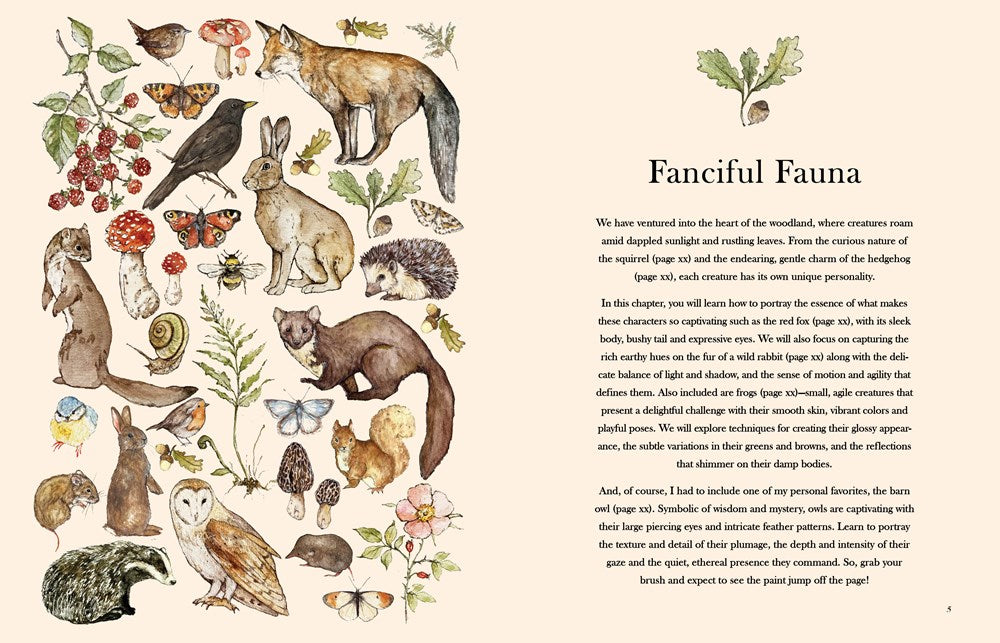 Watercolor in the Woods: Paint a Whimsical World of Forest Animals, Botanicals, Toadstools and More