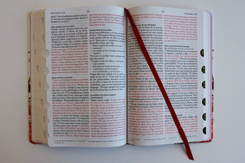 Biblia Reina Valera 1960 letra grande. Tela rosada con flores, manual con índice / Spanish Bible RVR 1960, Large Print, Pink Floral Cloth with Index (Spanish Edition)