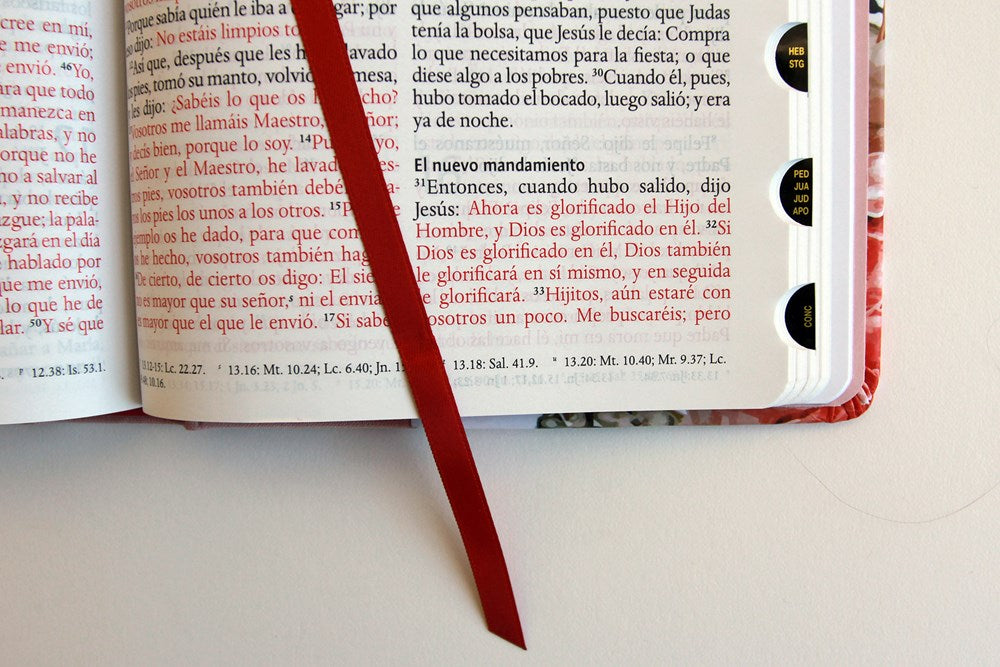 Biblia Reina Valera 1960 letra grande. Tela rosada con flores, manual con índice / Spanish Bible RVR 1960, Large Print, Pink Floral Cloth with Index (Spanish Edition)