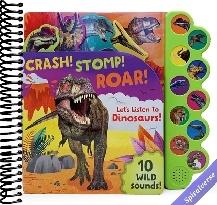 Crash! Stomp! Roar! Let's Listen To Dinosaurs! 10-Button Sound Book, Gifts For Little Dino Lovers