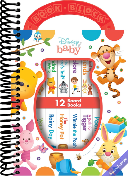 Disney Baby: Winnie the Pooh - My First Library - 12 Board Book Set - First Words, Counting, and More! - PI Kids
