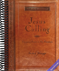 Jesus Calling, Large Text Brown Leathersoft, with Full Scriptures: Enjoying Peace in His Presence (a 365-Day Devotional) - The Perfect Christian Chris