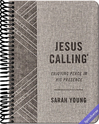 Jesus Calling, Textured Gray Leathersoft, with Full Scriptures: Enjoying Peace in His Presence (A 365-Day Devotional) - The Perfect Christian Christmas Gift