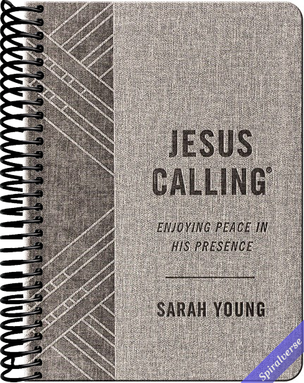 Jesus Calling, Textured Gray Leathersoft, with Full Scriptures: Enjoying Peace in His Presence (A 365-Day Devotional) - The Perfect Christian Christmas Gift