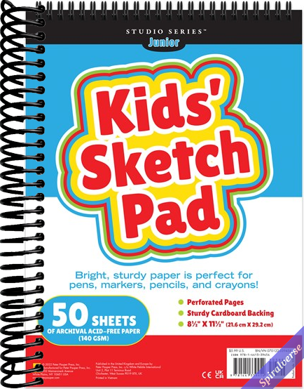 Kids' Sketch Pad (50 perforated sheets of high quality paper. Acid-free)