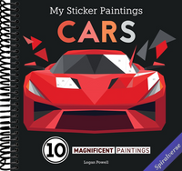My Sticker Paintings: Cars: 10 Magnificent Paintings (Happy Fox Books) For Kids 6-10 - Motorcycles, Racing Cars, Go-Karts, and Other Vehicles, with Up to 100 Removable, Reusable Stickers per Design