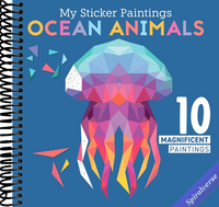 My Sticker Paintings: Ocean Animals: 10 Magnificent Paintings (Happy Fox Books) For Kids 6-10 - Jellyfish, Dolphins, Penguins, Sharks, and More, with 30 to 140 Removable, Reusable Stickers per Design