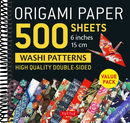 Origami Paper 500 sheets Japanese Washi Patterns 6" (15 cm): Double-Sided Origami Sheets with 12 Different Designs (Instructions for 6 Projects Included)