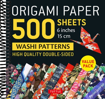 Origami Paper 500 sheets Japanese Washi Patterns 6" (15 cm): Double-Sided Origami Sheets with 12 Different Designs (Instructions for 6 Projects Included)